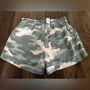 Aerie Camo Print Ruffle Top Shorts NWT